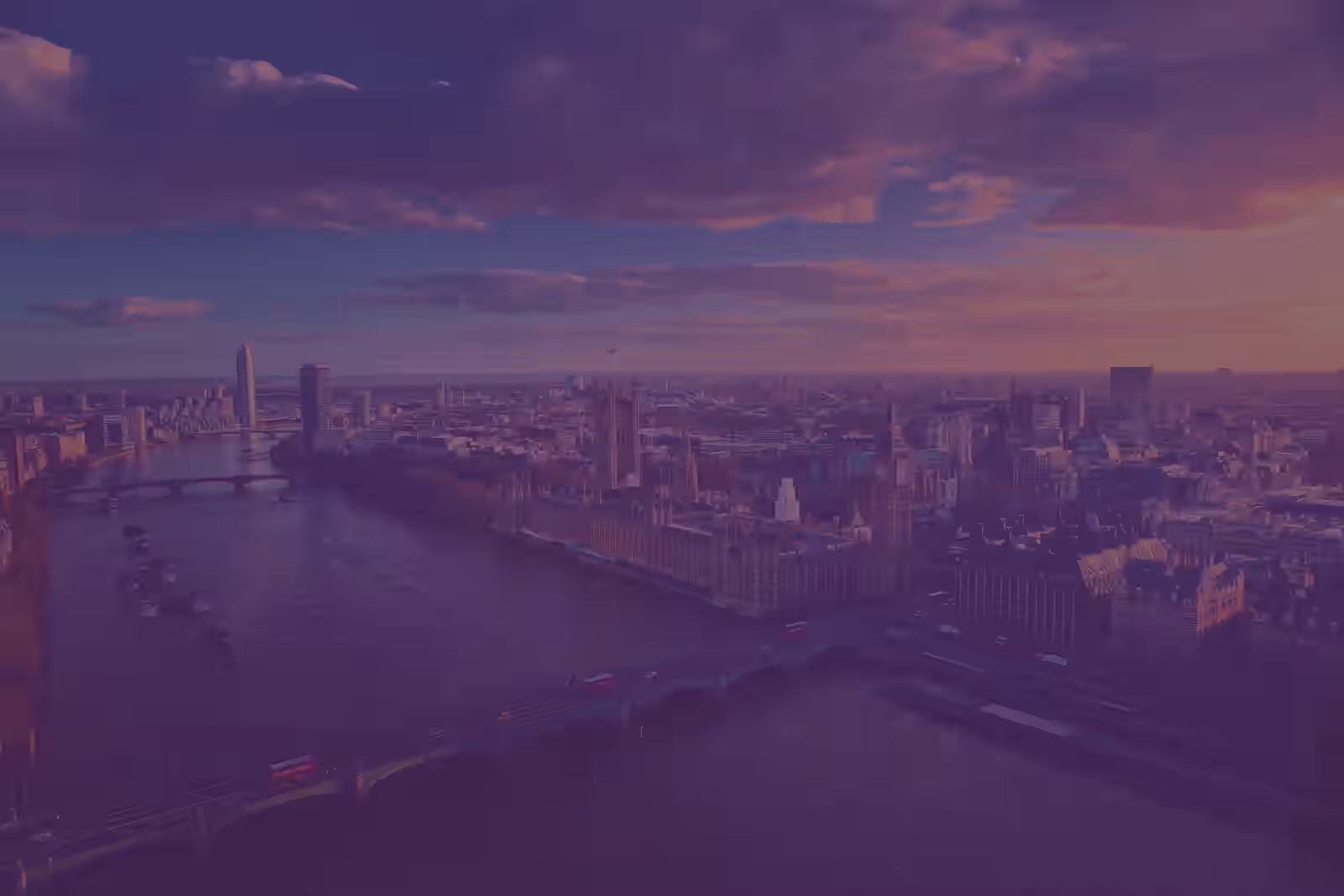 Purple London Skyline for heros