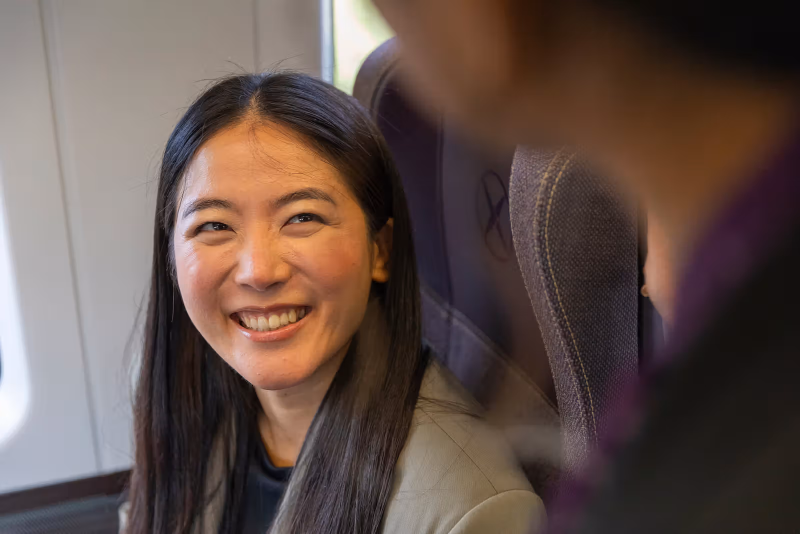 Traveller on train