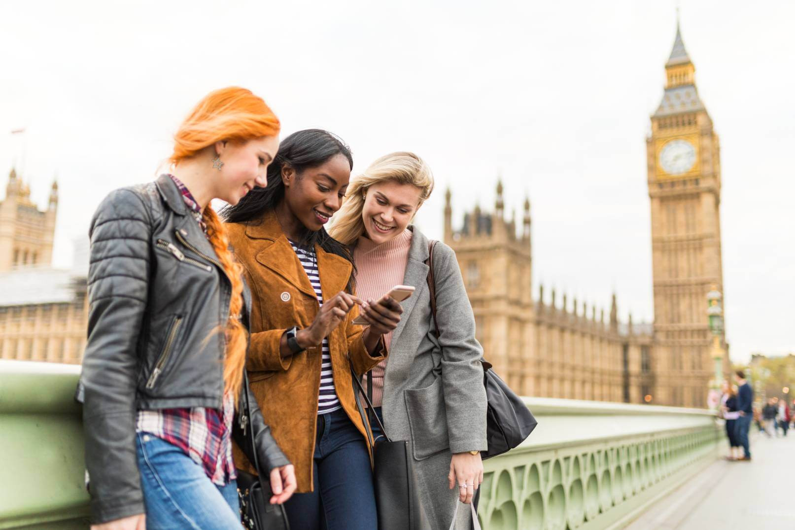 Gruppe von Freunden in London